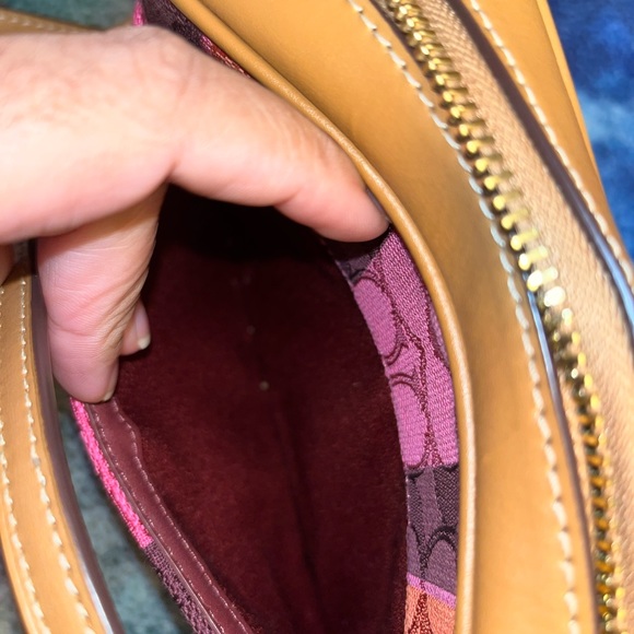 Women’s coach mini camera bag in signature jacquard w/stripes multicolored - Picture 5 of 9